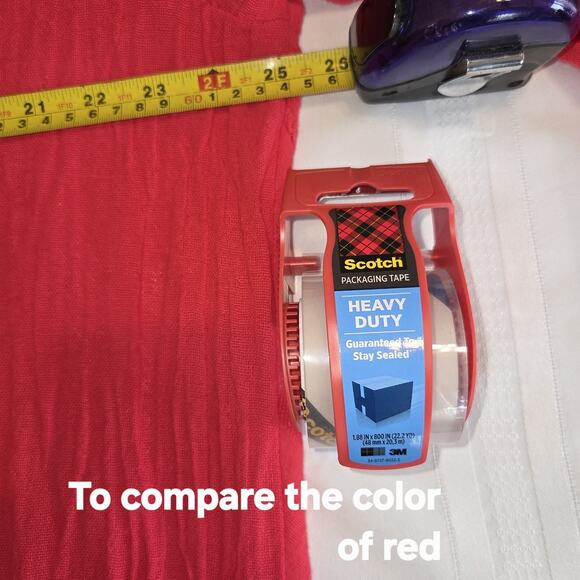 Saint Germain Paris Red Blouse Top XL Crinkled Gauze Lagenlook VTG 90s Button Up - Picture 16 of 16